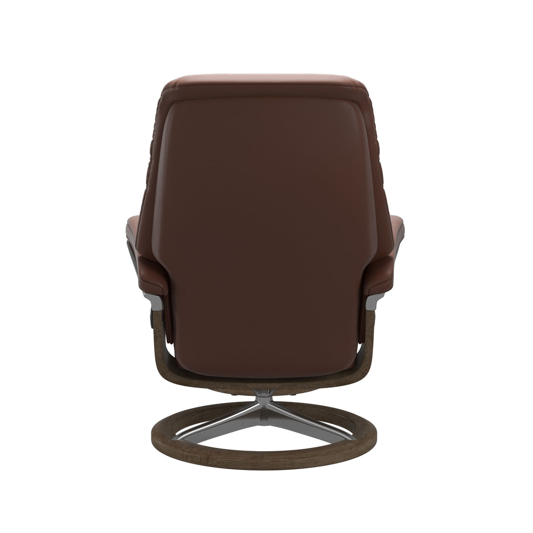 Stressless Sunrise Recliner Signature Base in Paloma Copper, Smoked Oak, back view