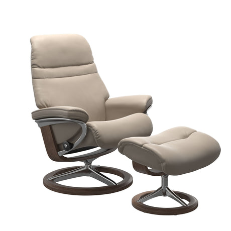 Sunrise Recliner - Signature Base - Paloma Mushroom - Walnut Wood