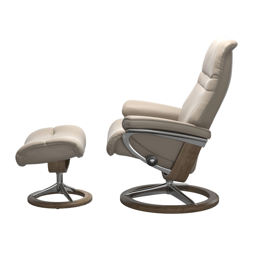 Sunrise Recliner - Signature Base - Paloma Mushroom - Smoked Oak Wood