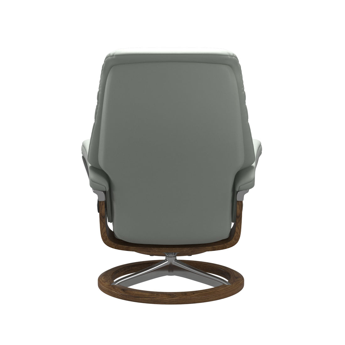 Stressless Sunrise Recliner Signature Base in Paloma Breezy Blue, Teak, back view