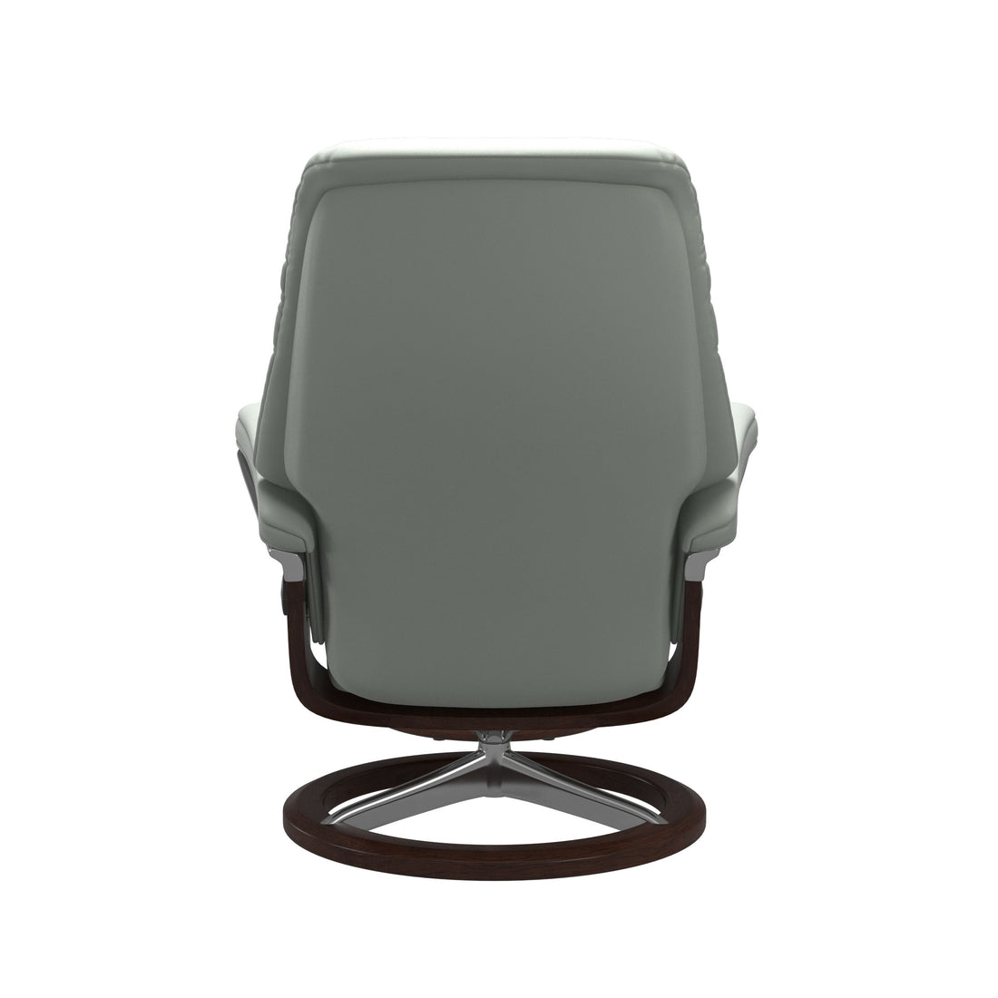 Stressless Sunrise Recliner Signature Base in Paloma Breezy Blue, Brown, back view