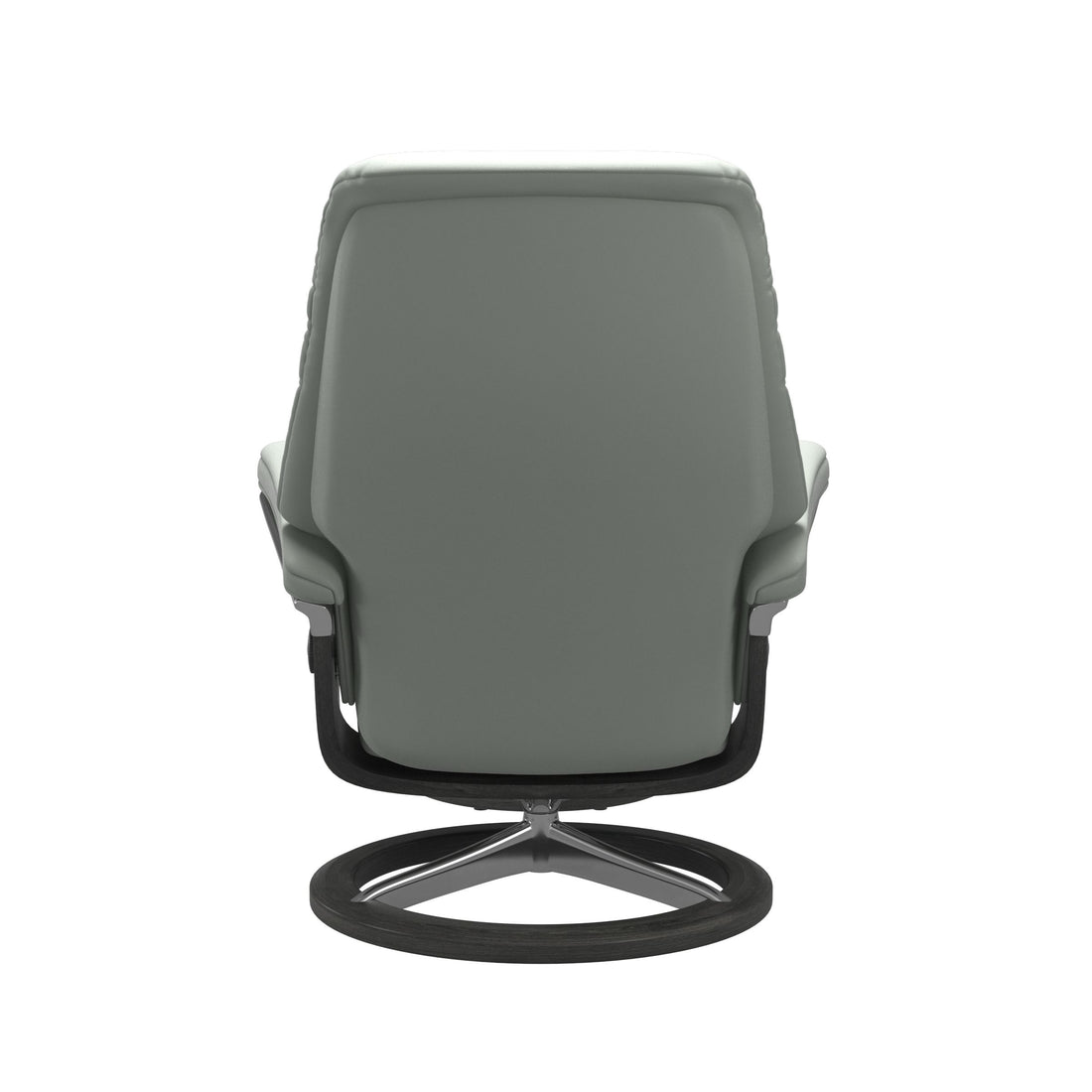 Stressless Sunrise Recliner Signature Base in Paloma Breezy Blue, Grey, back view