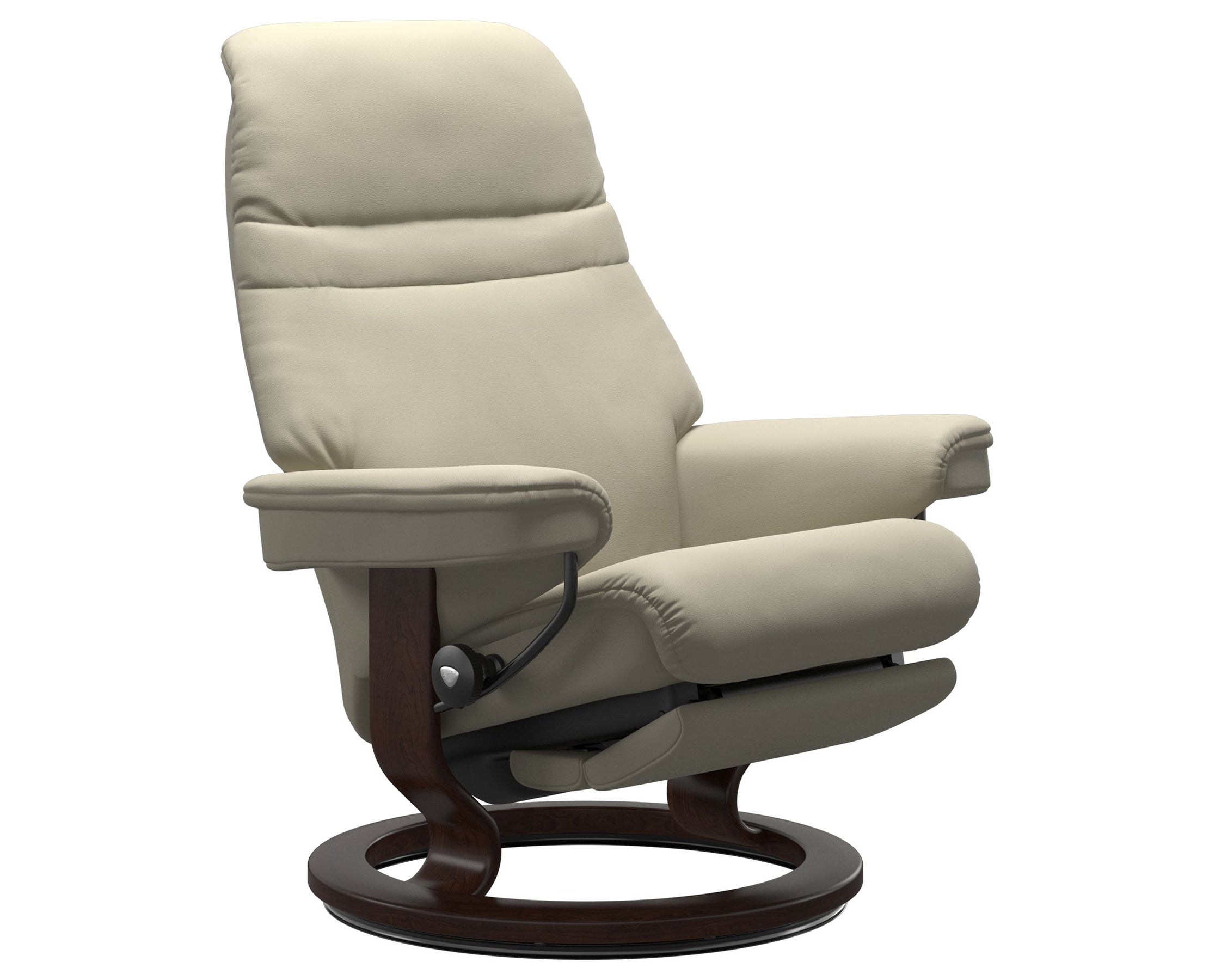 Paloma Leather Light Grey M/L & Brown Base | Stressless Sunrise Classic Power Recliner - Promo | Valley Ridge Furniture