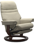 Paloma Leather Light Grey M/L & Brown Base | Stressless Sunrise Classic Power Recliner - Promo | Valley Ridge Furniture