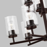Oslo Nine Light Chandelier — Clear Seeded