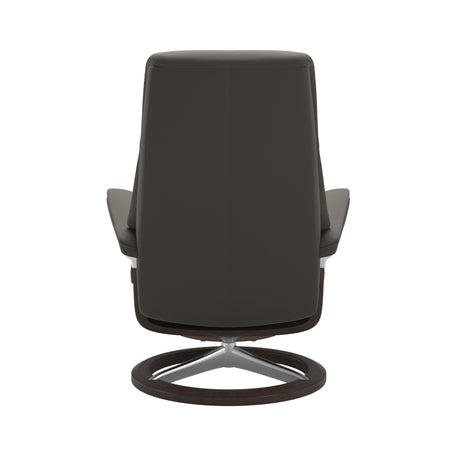 View Recliner - Signature Base - Paloma Metal Grey - Wenge and Polished Aluminum Wood