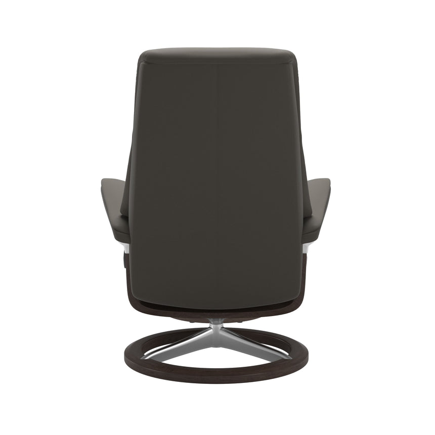 View Recliner - Signature Base - Paloma Metal Grey - Wenge and Polished Aluminum Wood