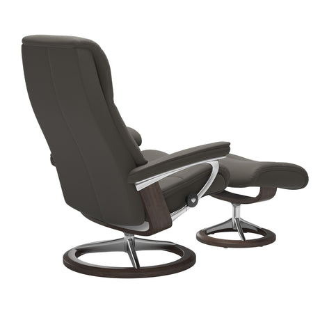 View Recliner - Signature Base - Paloma Metal Grey - Wenge and Polished Aluminum Wood