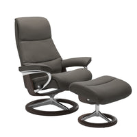 View Recliner - Signature Base - Paloma Metal Grey - Wenge and Polished Aluminum Wood