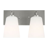 Miles Two Light Bath — Etched white glass