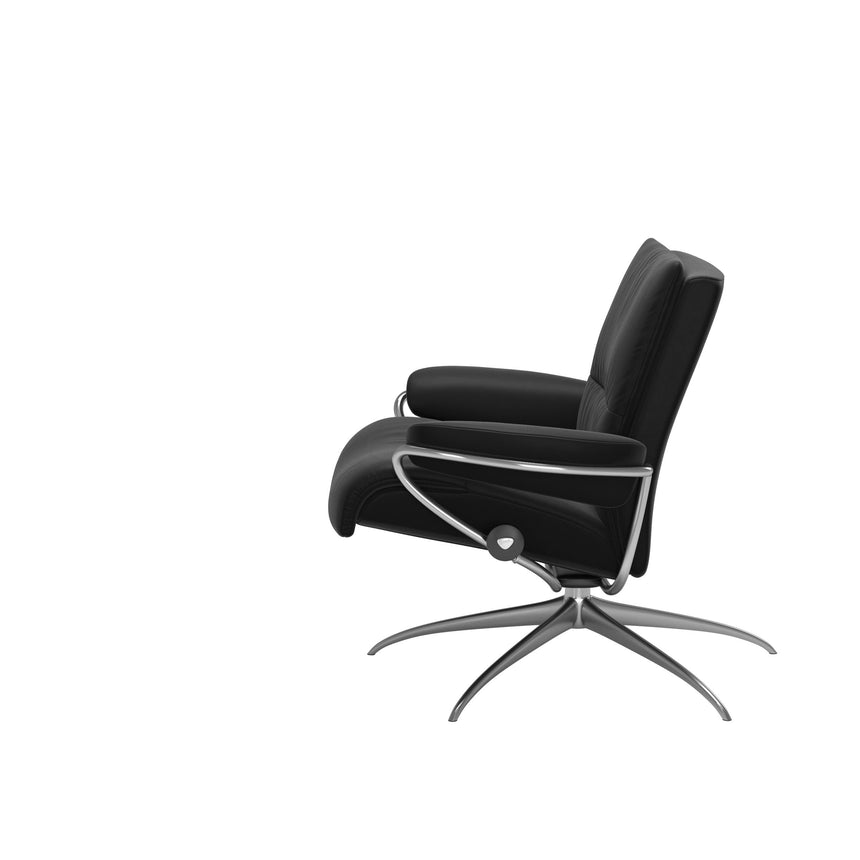 Tokyo Recliner - Low Back - Paloma Black - Polished Aluminum