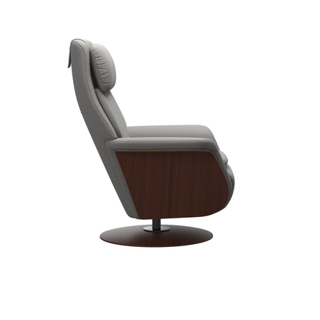 Sam Recliner - Paloma Silver Grey - Walnut Wood