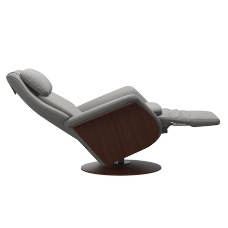 Sam Recliner - Paloma Silver Grey - Walnut Wood