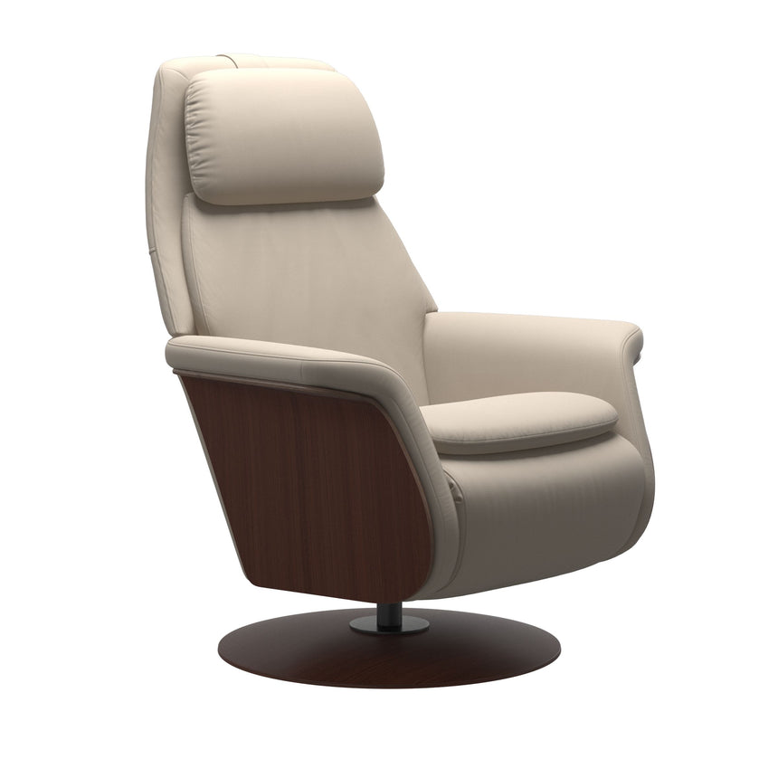 Sam Recliner - Paloma Fog - Walnut Wood