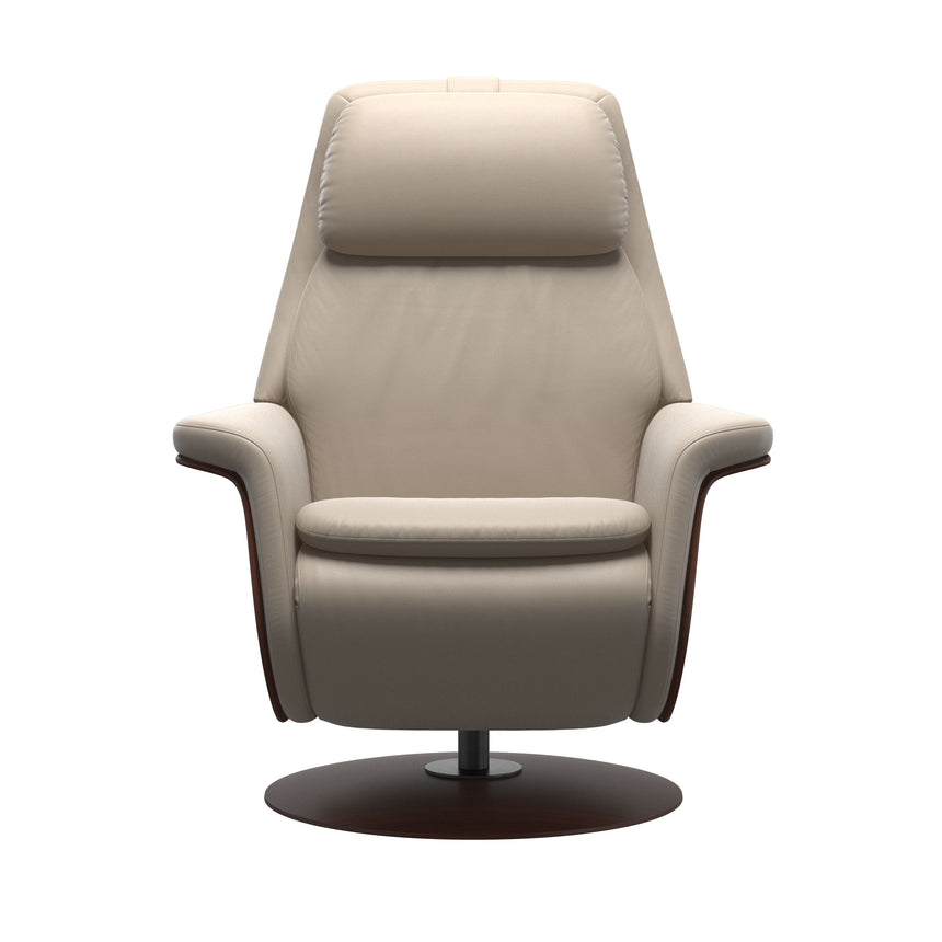 Sam Recliner - Paloma Mushroom - Walnut Wood