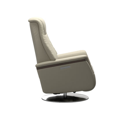 Max Recliner - Steel Base - Paloma Light Grey - Wenge Wood
