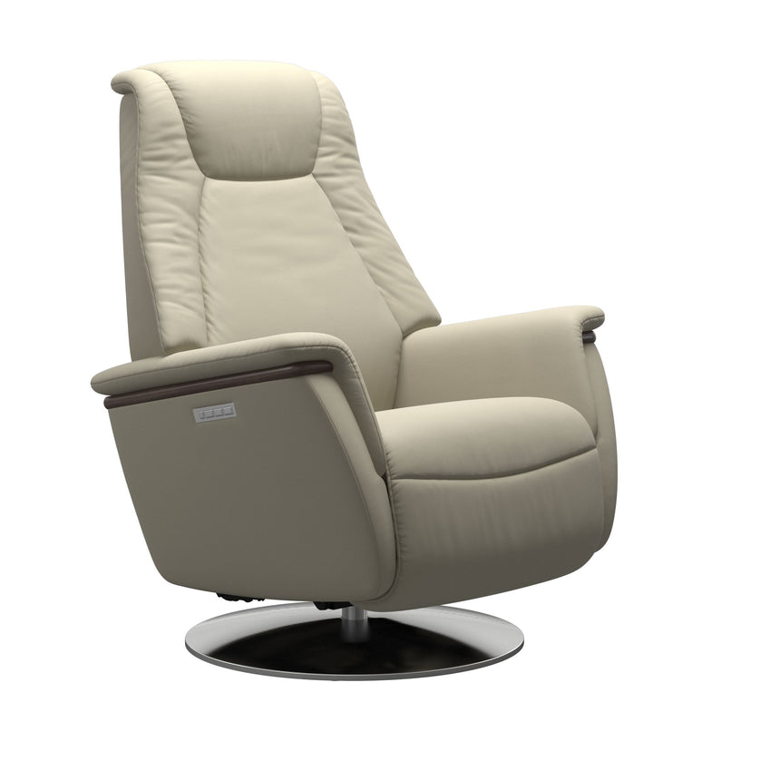 Max Recliner - Steel Base - Paloma Light Grey - Wenge Wood