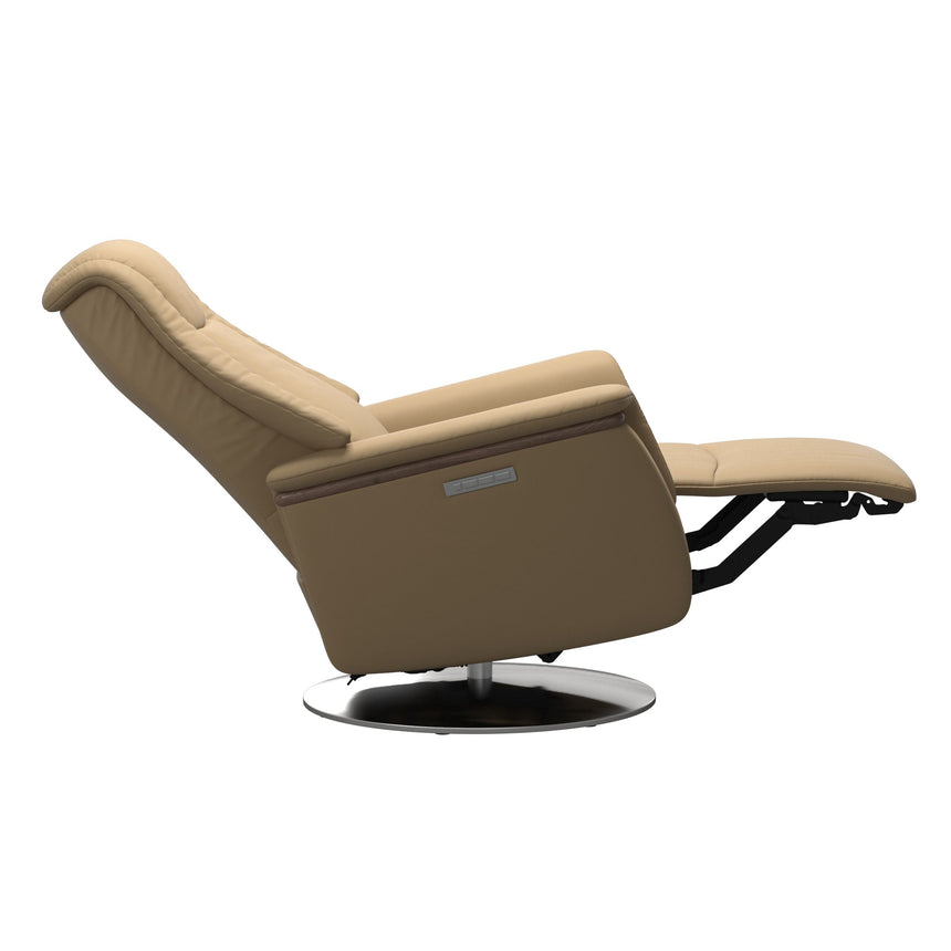Max Recliner - Steel Base - Paloma Sand - Walnut Wood