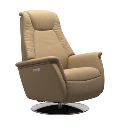 Max Recliner - Steel Base - Paloma Sand - Walnut Wood