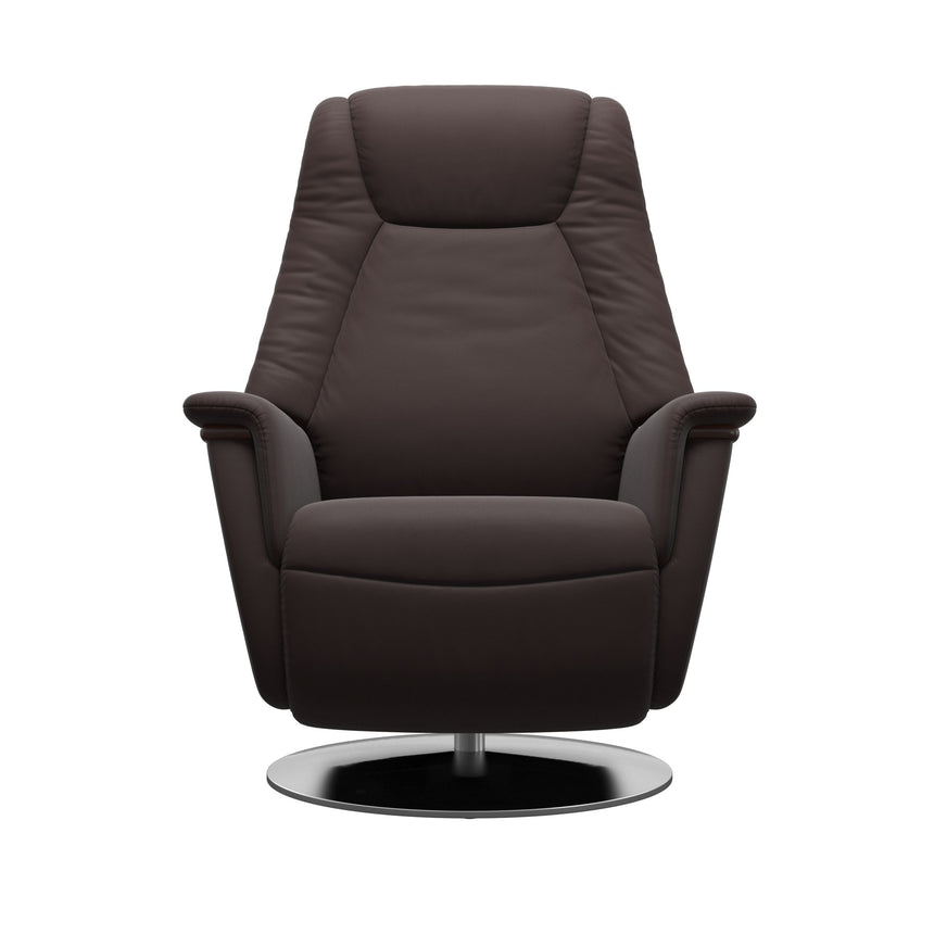 Max Recliner - Steel Base - Paloma Chocolate - Brown Wood