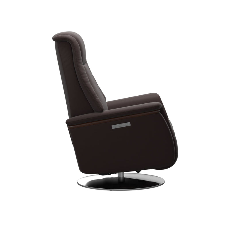 Max Recliner - Steel Base - Paloma Chocolate - Brown Wood
