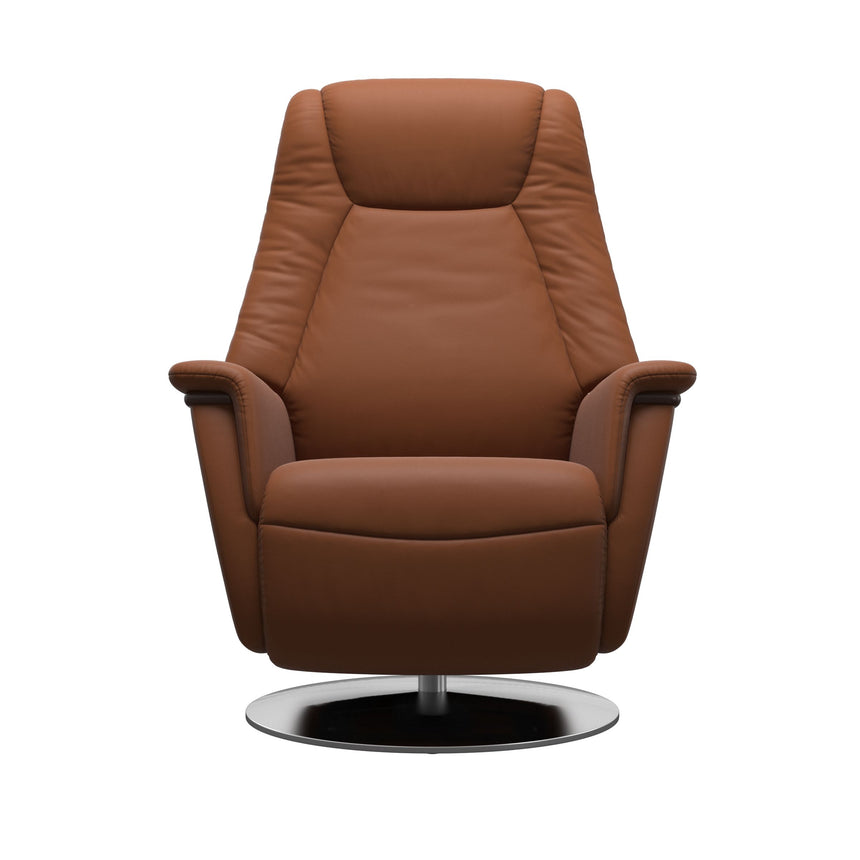 Max Recliner - Steel Base - Paloma New cognac - Brown Wood