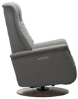 Paloma Leather Silver Grey L & Walnut Base/Arm Trim | Stressless Max Recliner | Valley Ridge Furniture