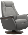 Paloma Leather Silver Grey L & Walnut Base/Arm Trim | Stressless Max Recliner | Valley Ridge Furniture