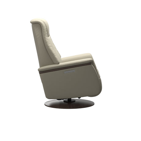 Max Recliner - Wood Base - Paloma Light Grey - Wenge Wood