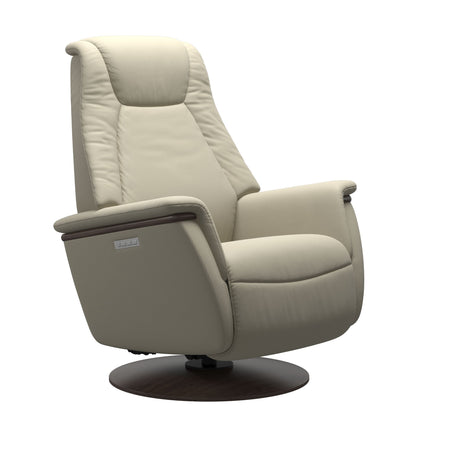 Max Recliner - Wood Base - Paloma Light Grey - Wenge Wood