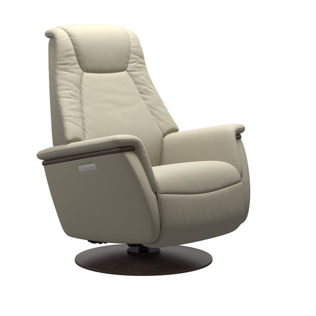 Max Recliner - Wood Base - Paloma Light Grey - Wenge Wood