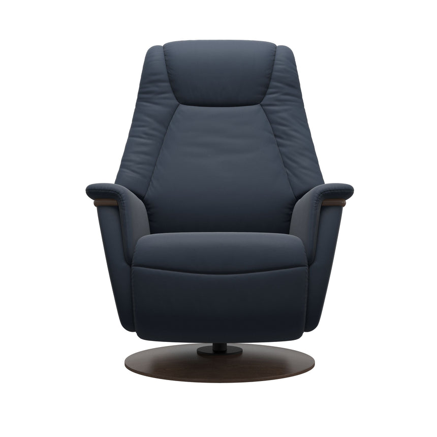 Max Recliner - Wood Base - Paloma Oxford Blue - Walnut Wood