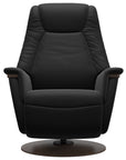 Paloma Leather Black L & Walnut Base/Arm Trim | Stressless Max Recliner | Valley Ridge Furniture