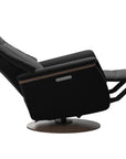 Paloma Leather Black L & Walnut Base/Arm Trim | Stressless Max Recliner | Valley Ridge Furniture