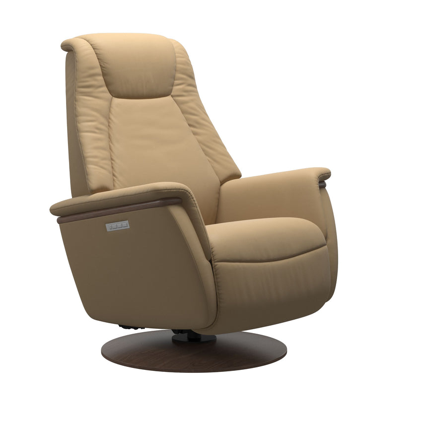 Max Recliner - Wood Base - Paloma Sand - Walnut Wood