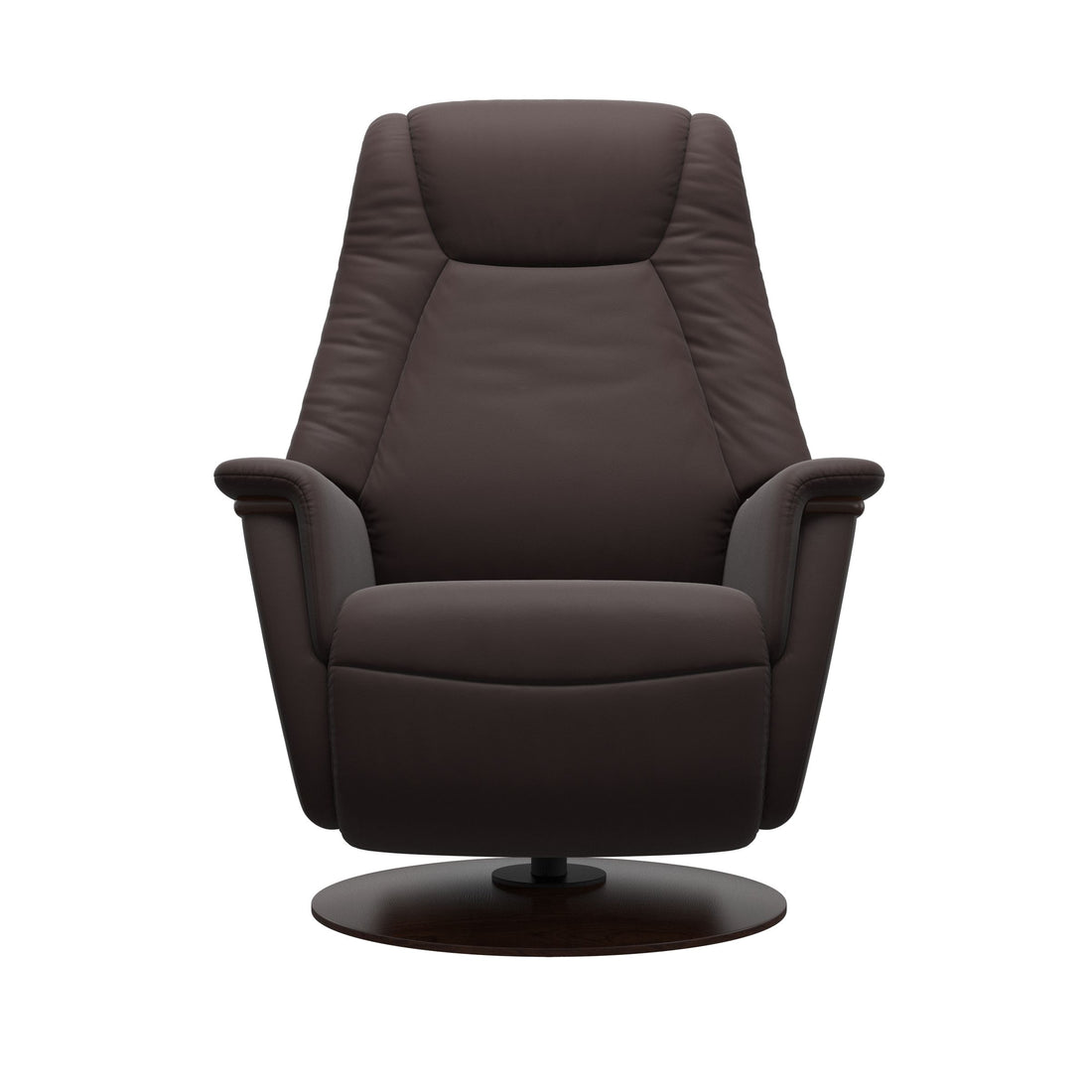 Stressless Max Recliner Wood Base in Paloma Chocolate, Brown, side view