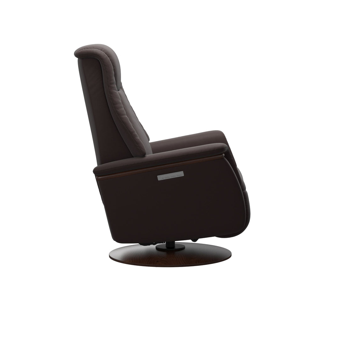 Stressless Max Recliner Wood Base in Paloma Chocolate, Brown, back view