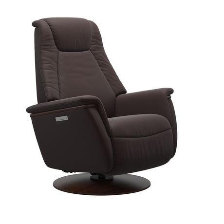 Max Recliner - Wood Base - Paloma Chocolate - Brown Wood