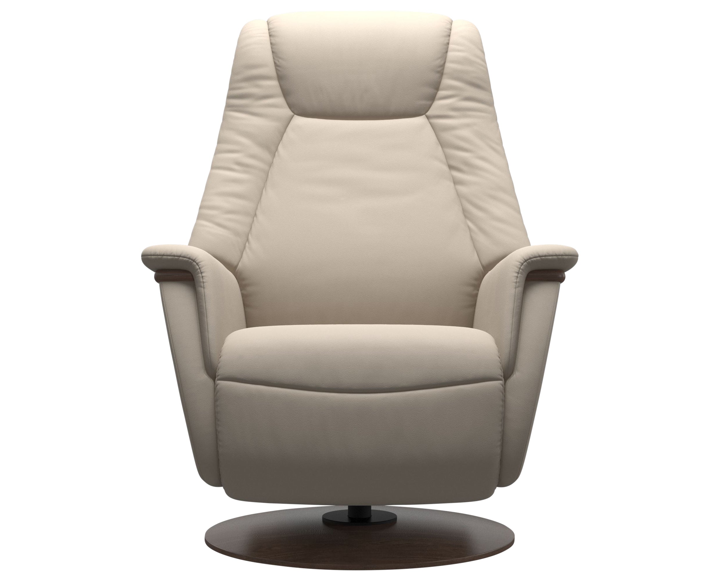 Paloma Leather Fog L &amp; Walnut Base/Arm Trim | Stressless Max Recliner | Valley Ridge Furniture