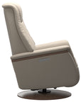 Paloma Leather Fog L & Walnut Base/Arm Trim | Stressless Max Recliner | Valley Ridge Furniture