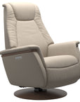 Paloma Leather Fog L & Walnut Base/Arm Trim | Stressless Max Recliner | Valley Ridge Furniture