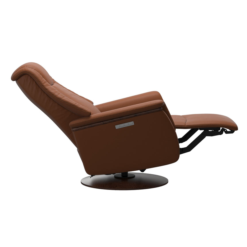 Max Recliner - Wood Base - Paloma New cognac - Brown Wood