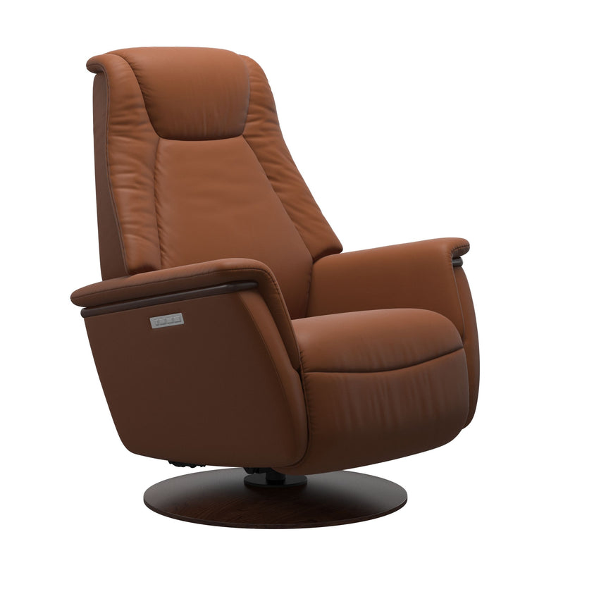 Max Recliner - Wood Base - Paloma New cognac - Brown Wood