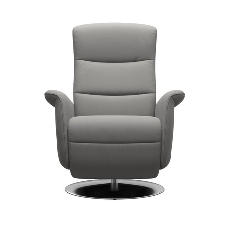 Mike Recliner - Steel Base - Paloma Silver Grey -  Wood