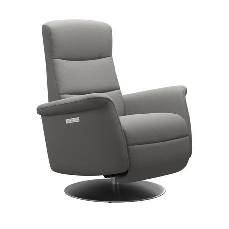 Mike Recliner - Steel Base - Paloma Silver Grey -  Wood