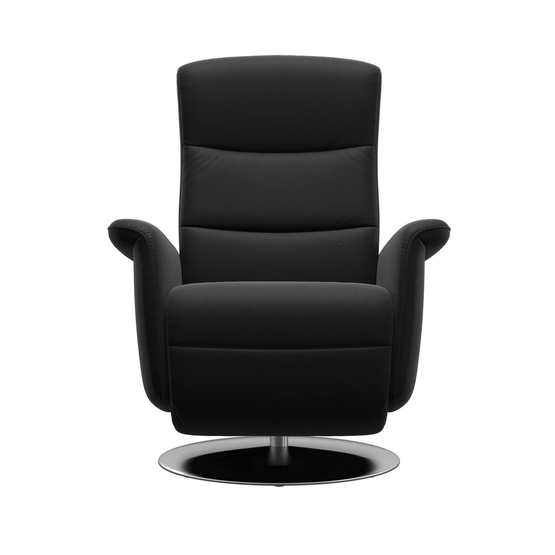 Stressless Mike Recliner Steel Base in Paloma Black, side view