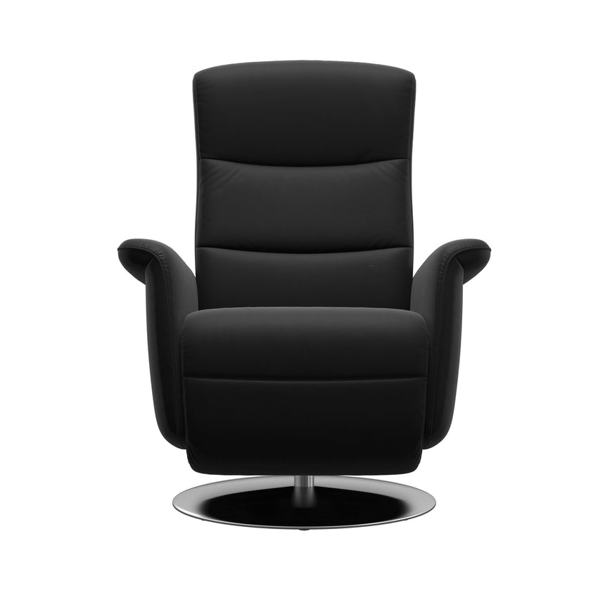 Mike Recliner - Steel Base - Paloma Black -  Wood