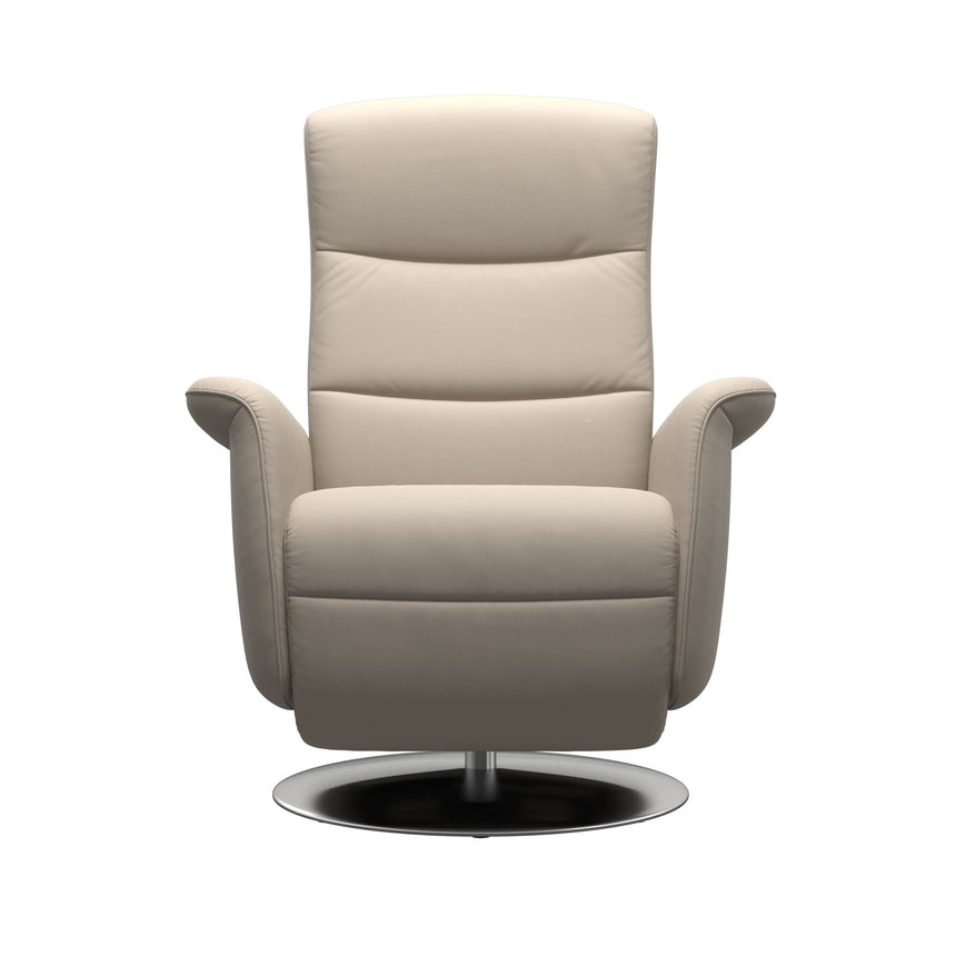 Mike Recliner - Steel Base - Paloma Fog -  Wood