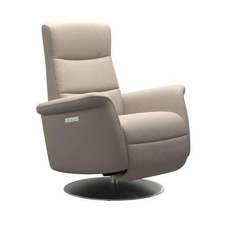Mike Recliner - Steel Base - Paloma Fog -  Wood