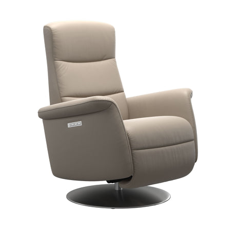 Mike Recliner - Steel Base - Paloma Mushroom -  Wood